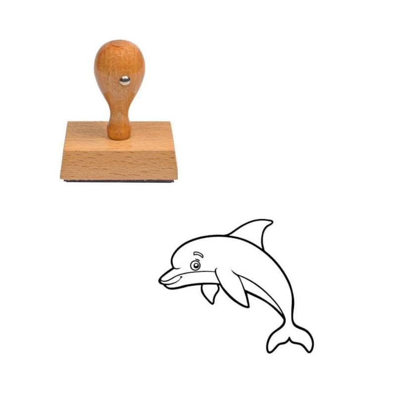 Tampon animaux Dauphin en bois — vue 1