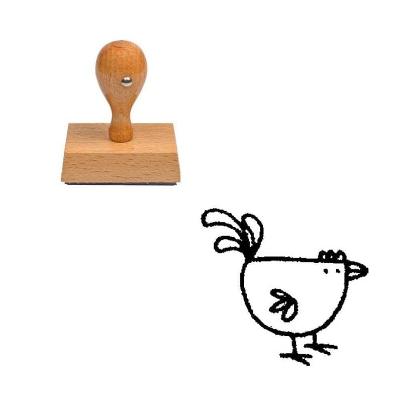 Tampon animaux Coq en bois — vue 1