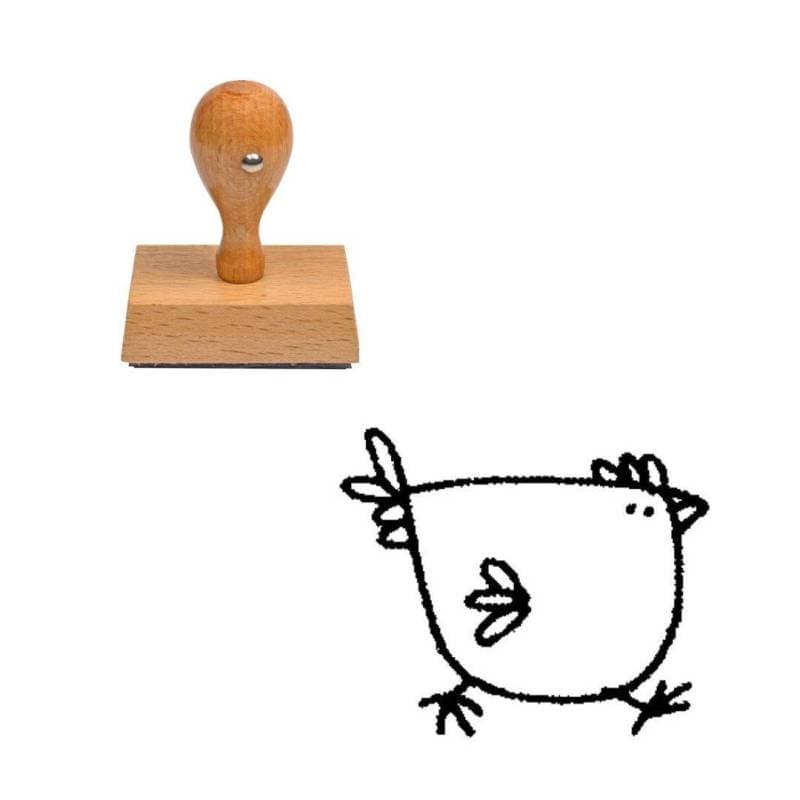 Tampon animaux Poule en bois — vue 1