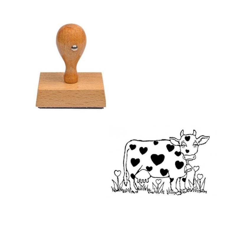 Tampon animaux Vache en bois — vue 1
