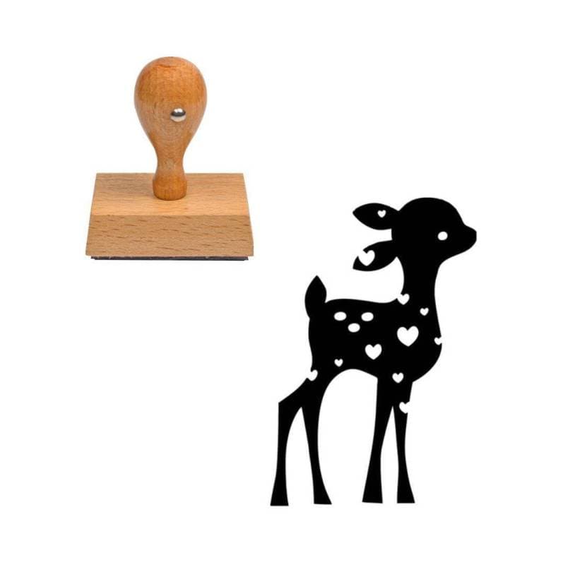 Tampon animaux Bébé biche en bois — vue 1