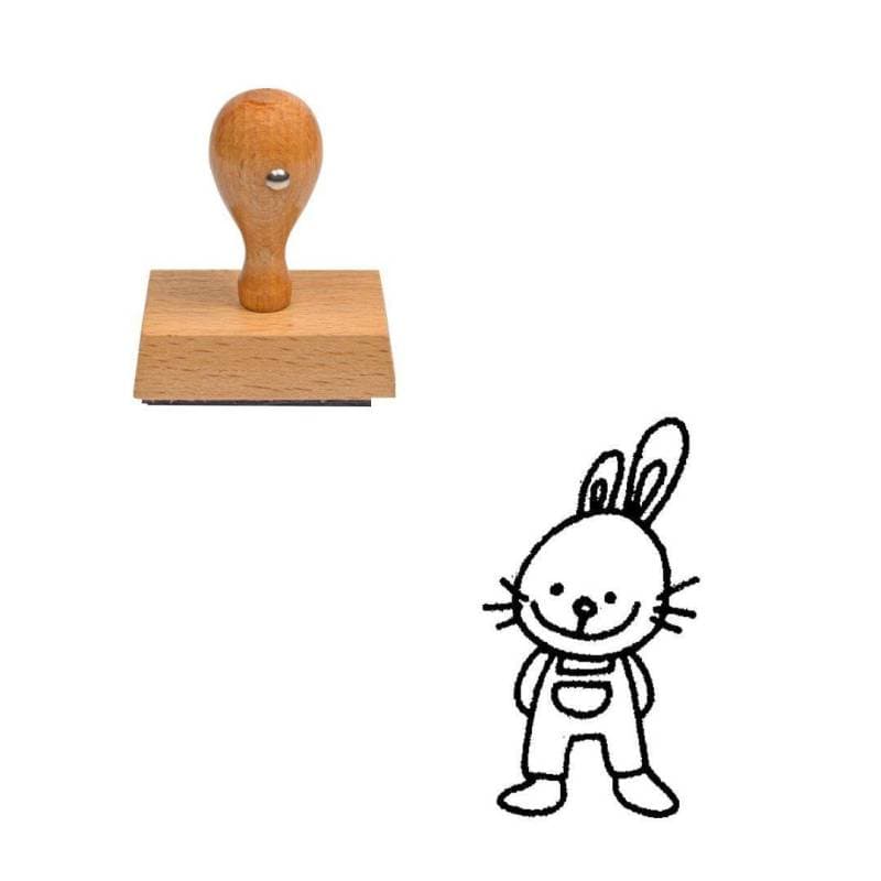 Tampon animaux Doudou lapin en bois — vue 1