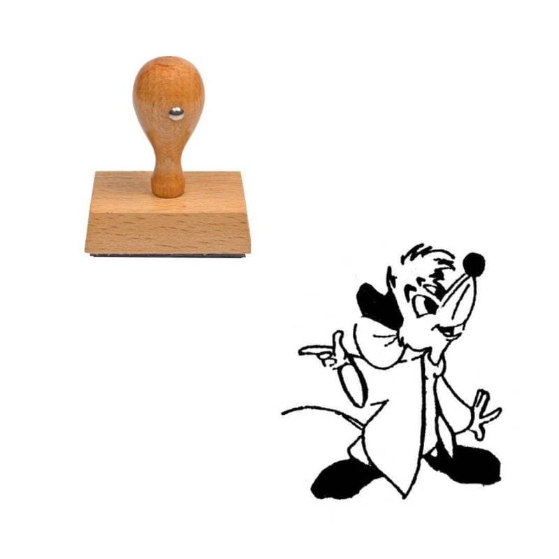 Tampon animaux Souris dessin animé en bois — vue 1