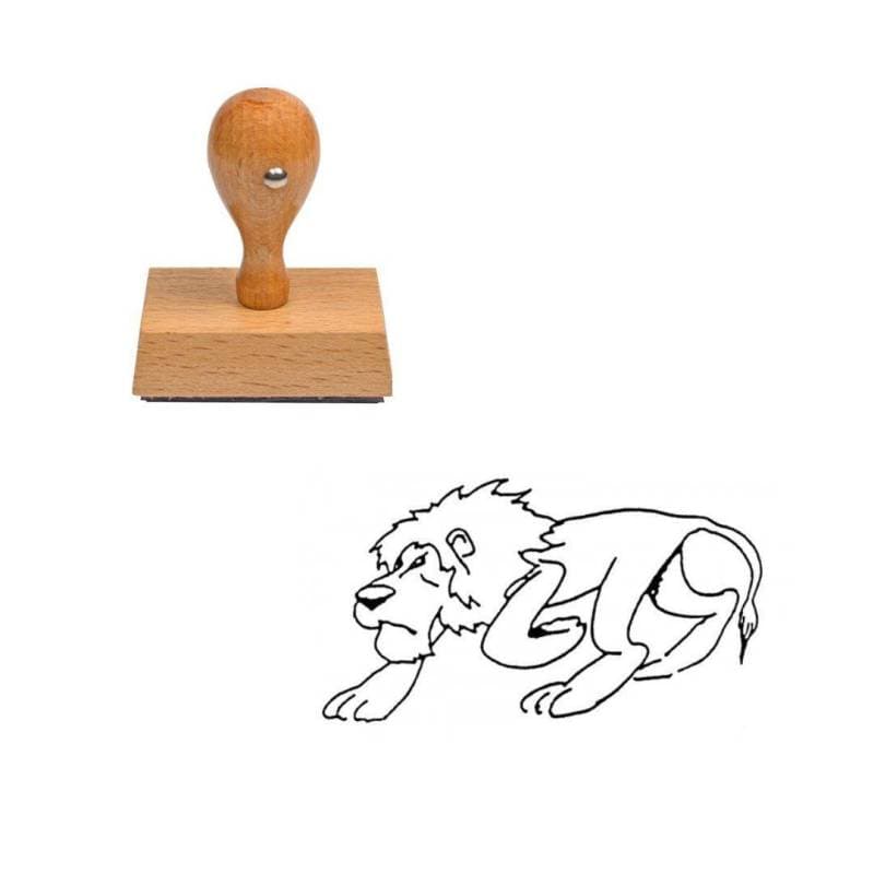 Tampon animaux Lion en bois — vue 1