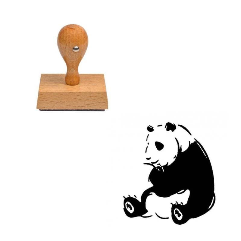Tampon animaux Panda en bois — vue 1