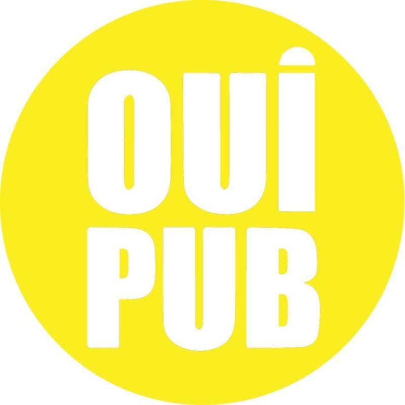 Plaque OUI PUB jaune — vue 1