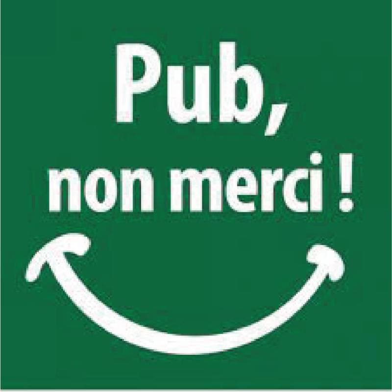 Plaque Pub non merci — vue 1