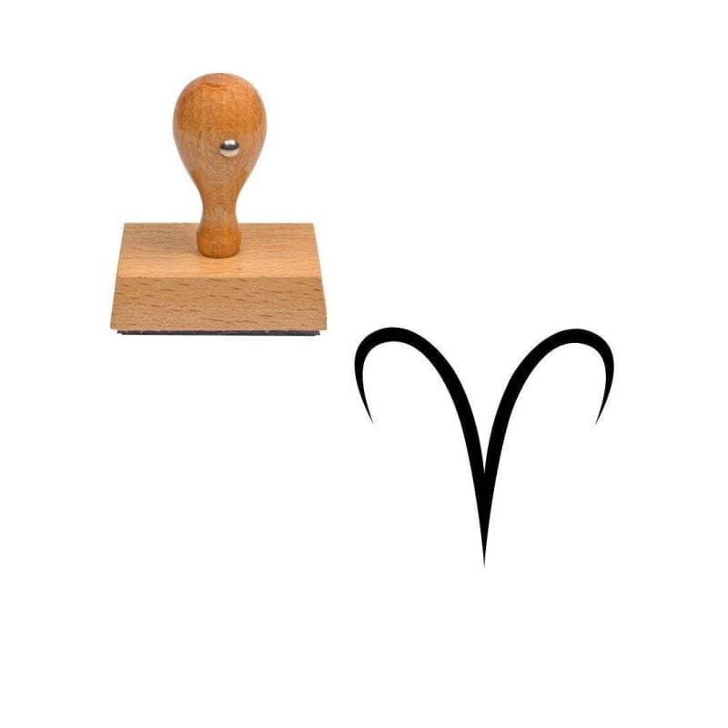 Tampon astrologique symbole Bélier en bois — vue 1