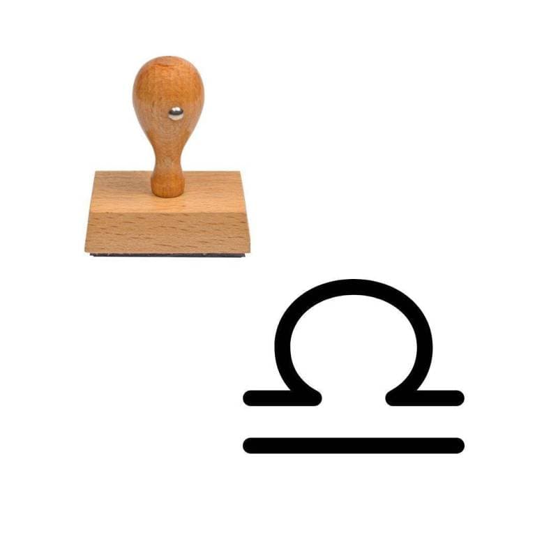 Tampon astrologique symbole Balance en bois — vue 1