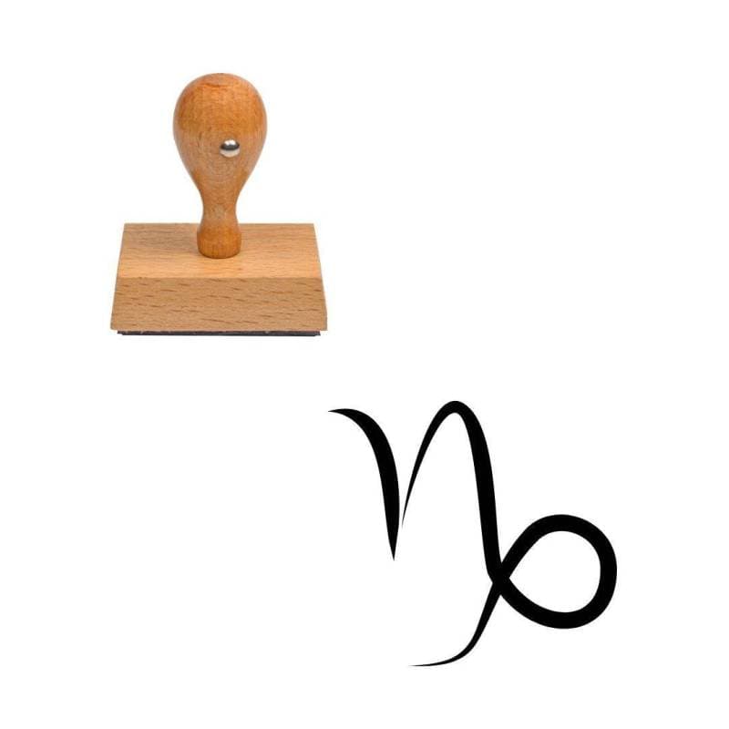 Tampon astrologique symbole Capricorne en bois — vue 1