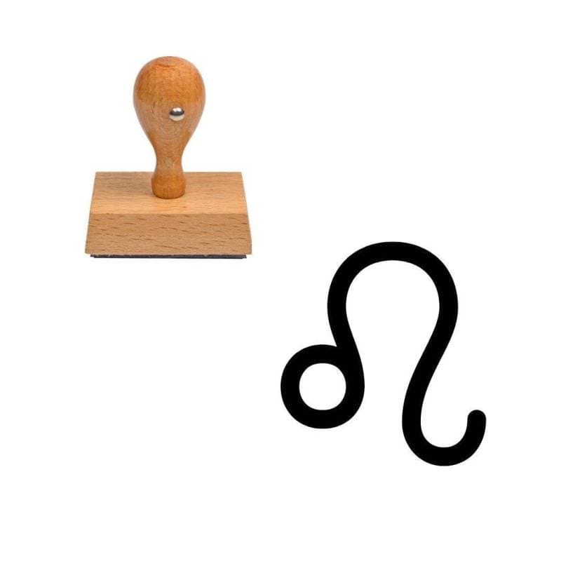 Tampon astrologique symbole Lion en bois — vue 1