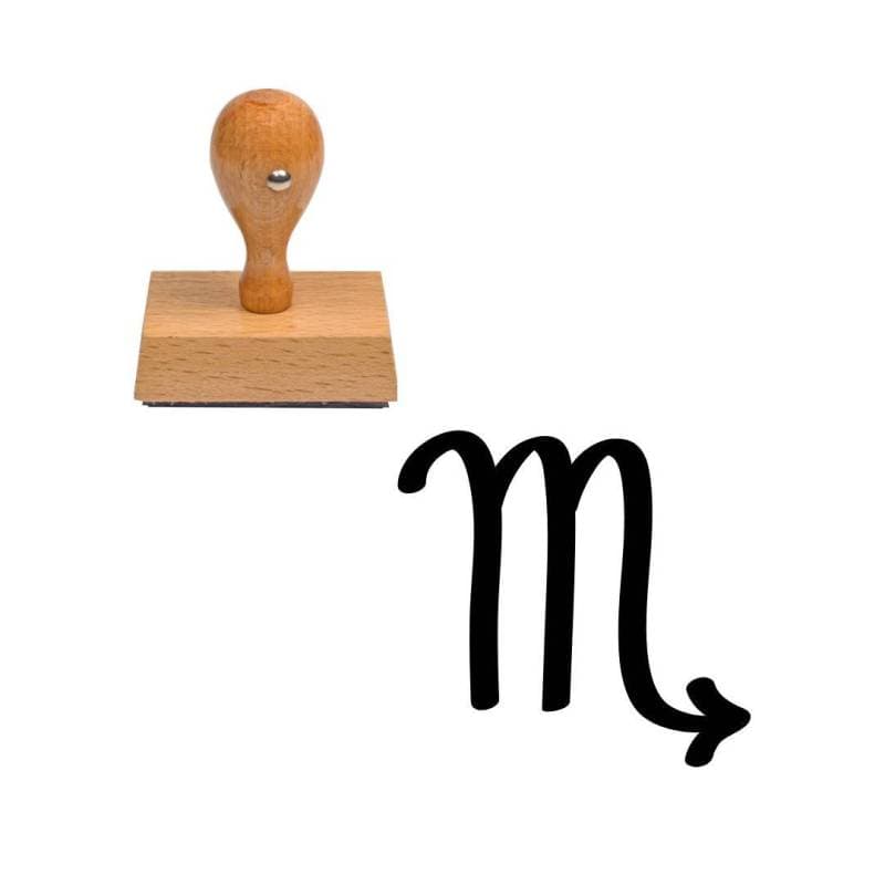 Tampon astrologique symbole Scorpion en bois — vue 1