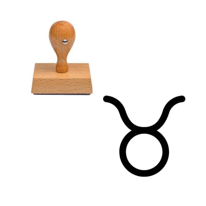 Tampon astrologique symbole Taureau en bois — vue 1