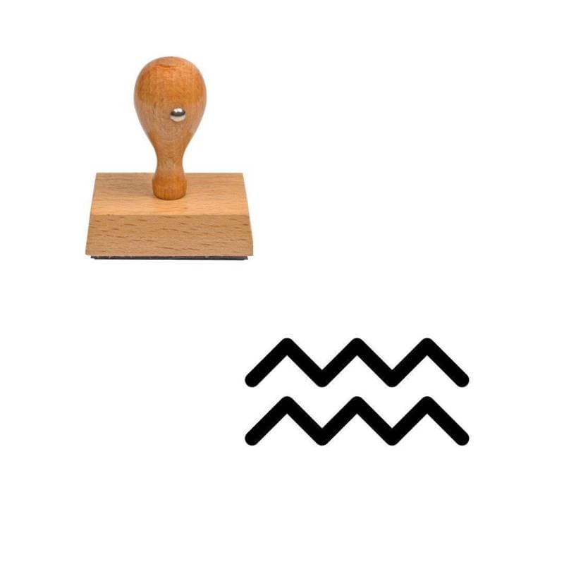 Tampon astrologique symbole Verseau en bois — vue 1