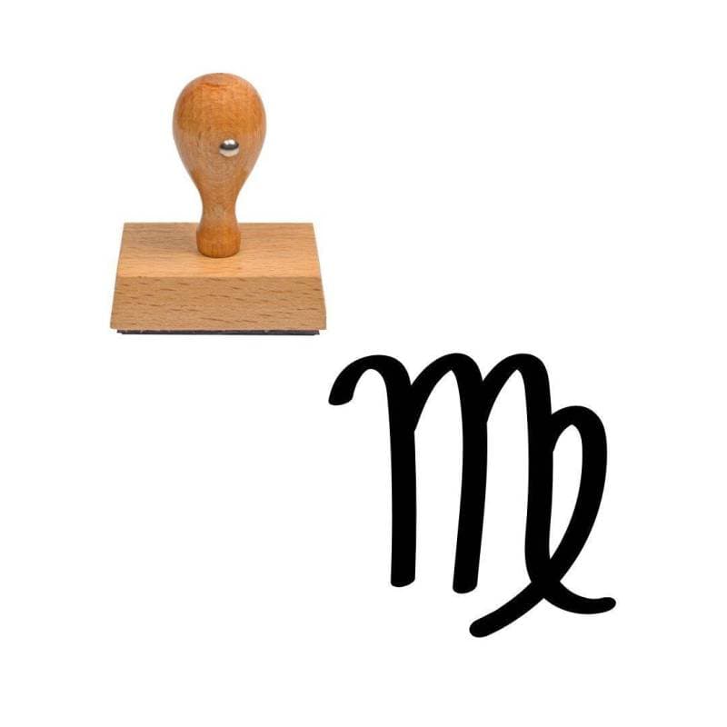 Tampon astrologique symbole Vierge en bois — vue 1
