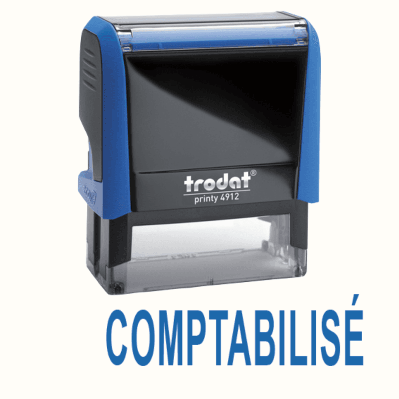 Tampon Comptabilisé en bleu — vue 1