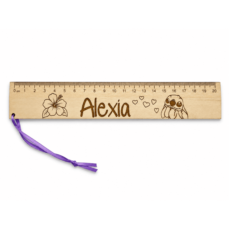 Règle en Bois Personnalisée 20 cm — Gravure Laser