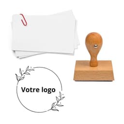 Tampon logo personnalisé en bois pour papier — vue 1