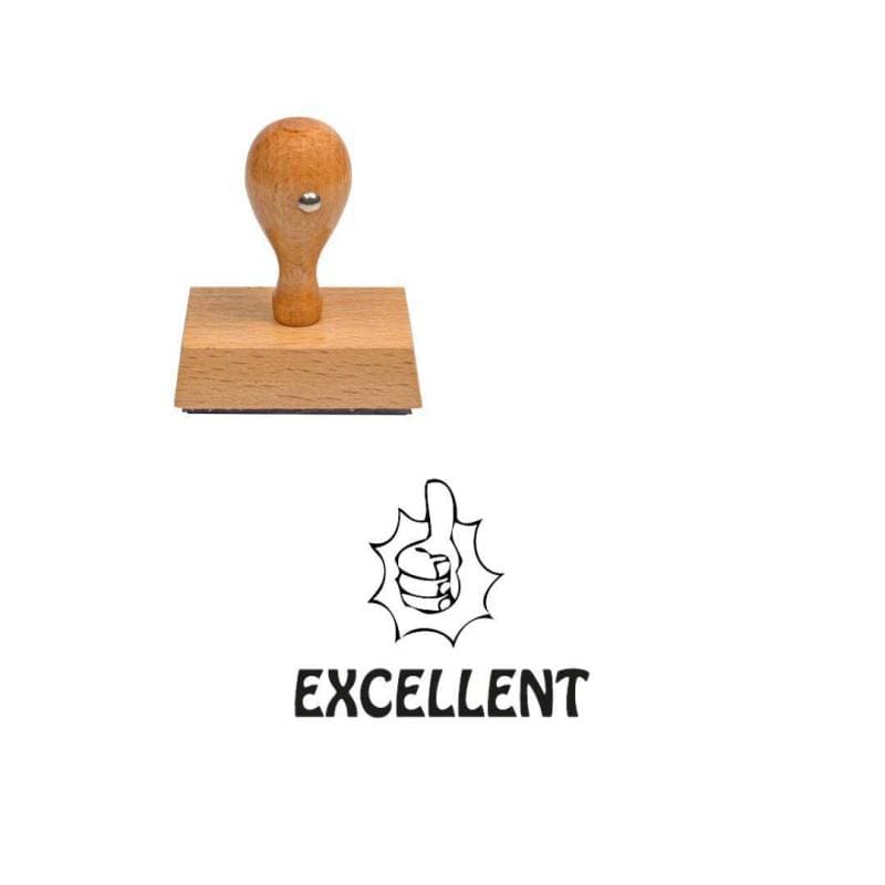 Tampon enseignant excellent n°4 en bois — vue 1