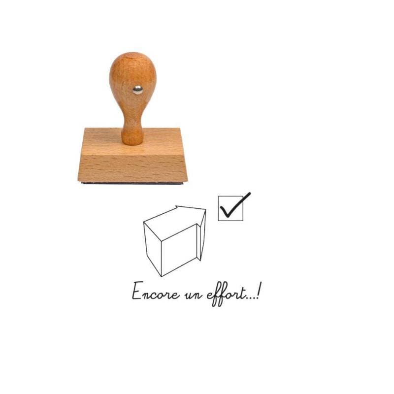 Tampon enseignant encore un effort n°8 en bois — vue 1