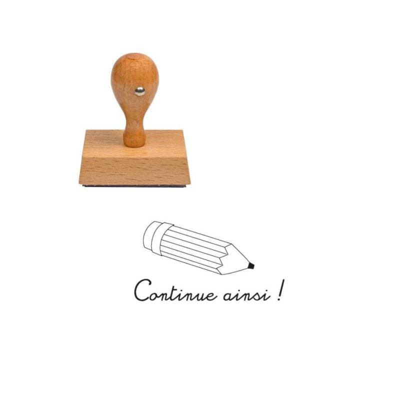 Tampon enseignant continue ainsi n°11 en bois