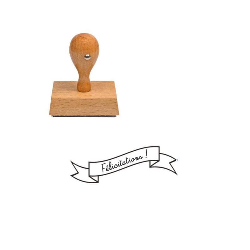 Tampon enseignant félicitations n°12 en bois