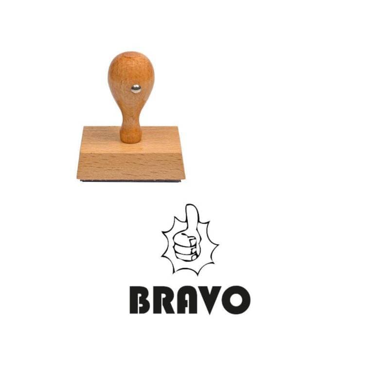 Tampon enseignant Bravo n°5 en bois — vue 1