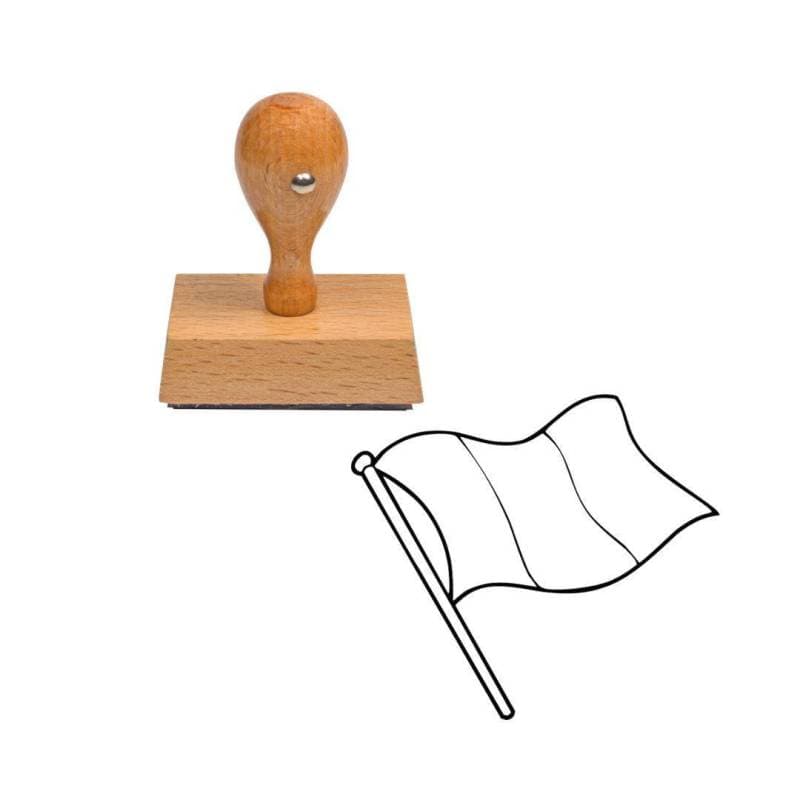 Tampon drapeau en bois