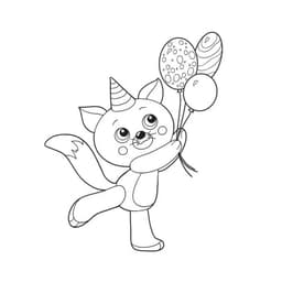 Tampon anniversaire nounours et ballon en bois — vue 1