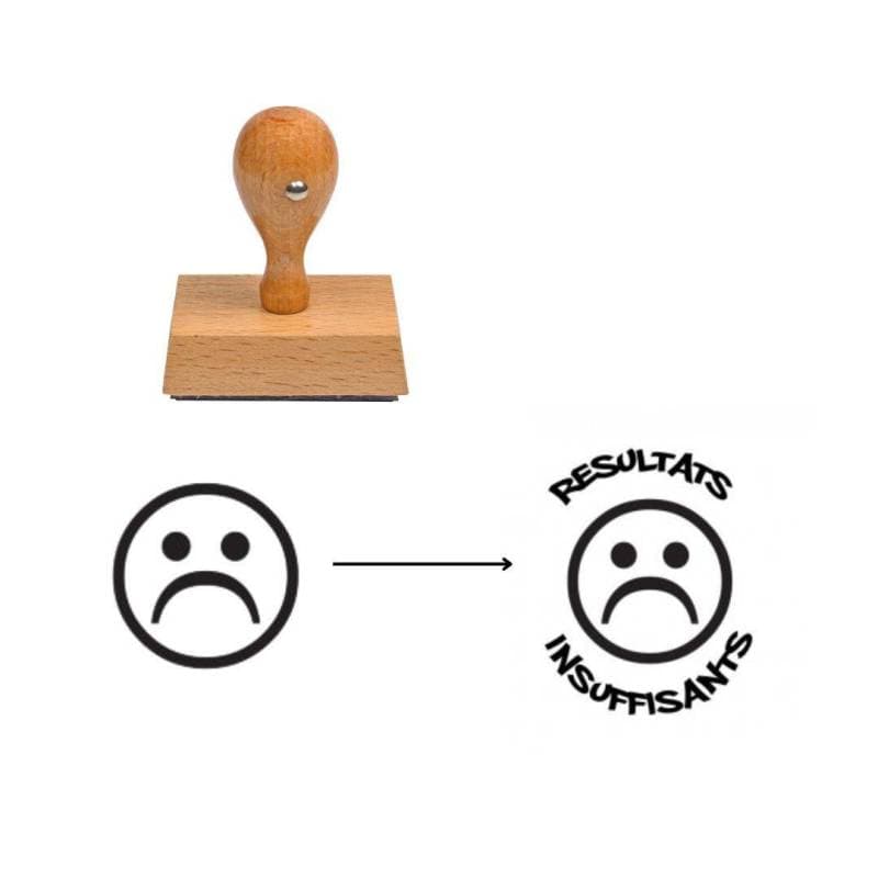 Tampon smiley triste à personnaliser n°20 — vue 1