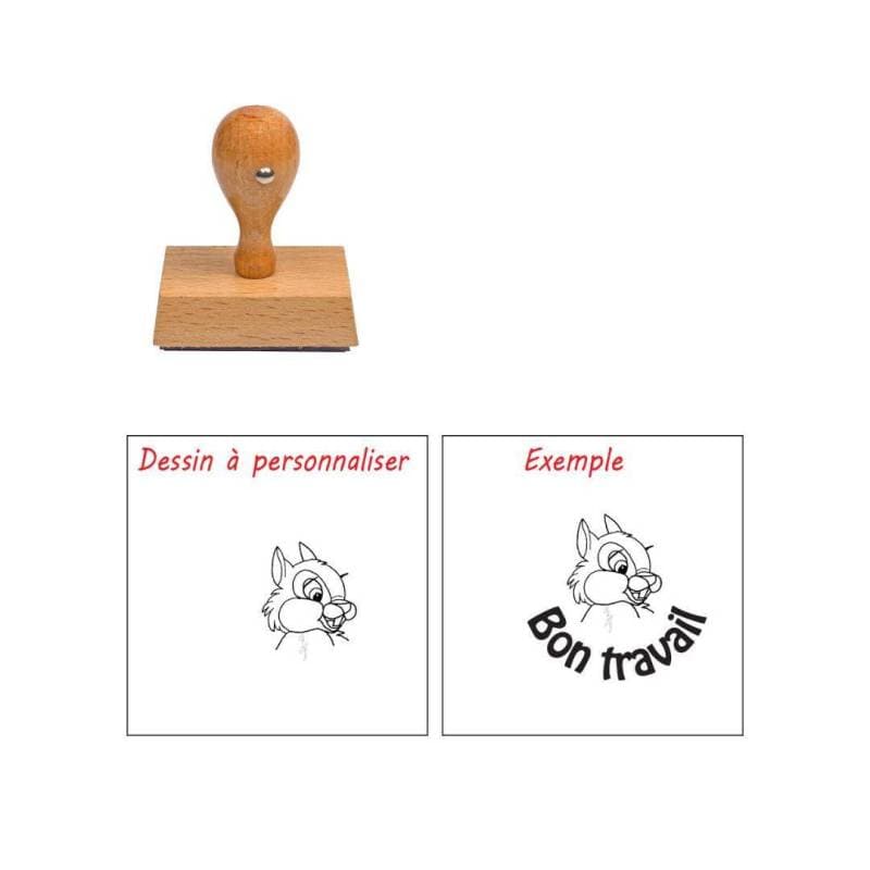 Tampon enseignant lapin à personnaliser n°73 — vue 1