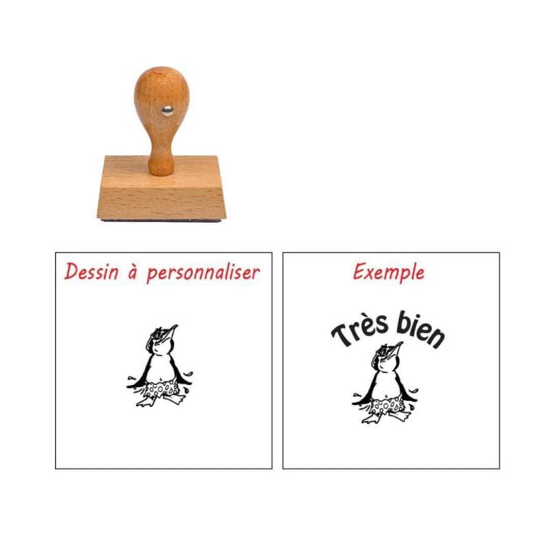 Tampon enseignant pingouin à personnaliser n°74 — vue 1