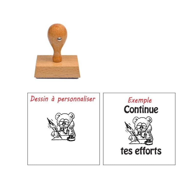 Tampon enseignant ourson à personnaliser n°77 — vue 1