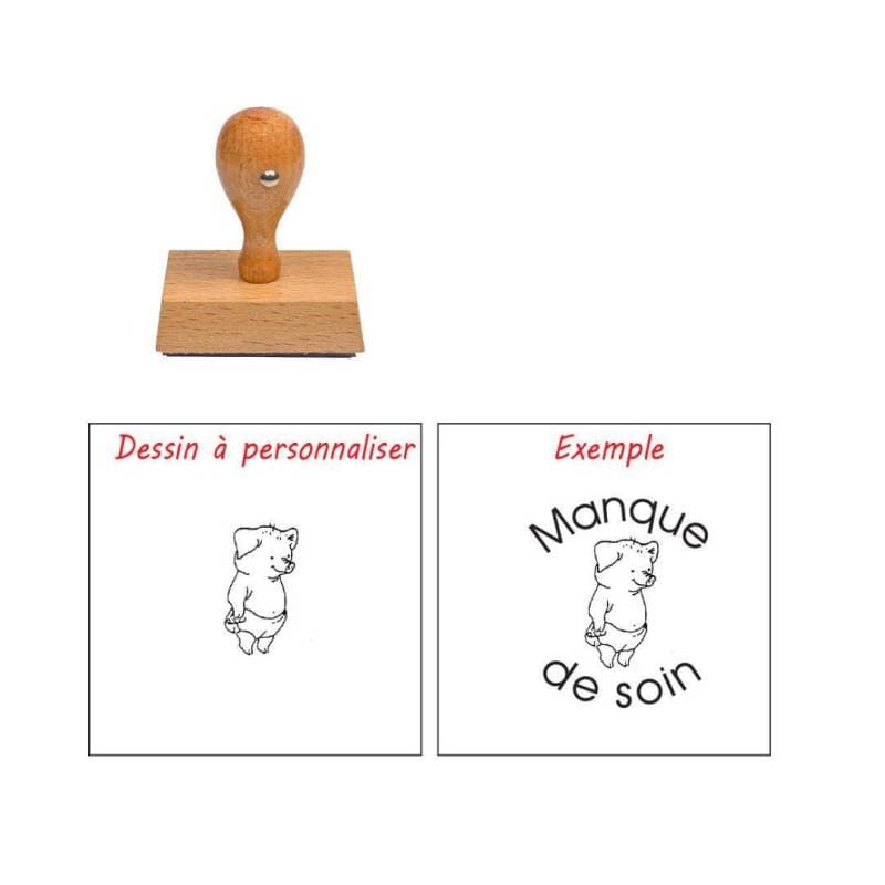 Tampon enseignant cochon à personnaliser n°80 — vue 1