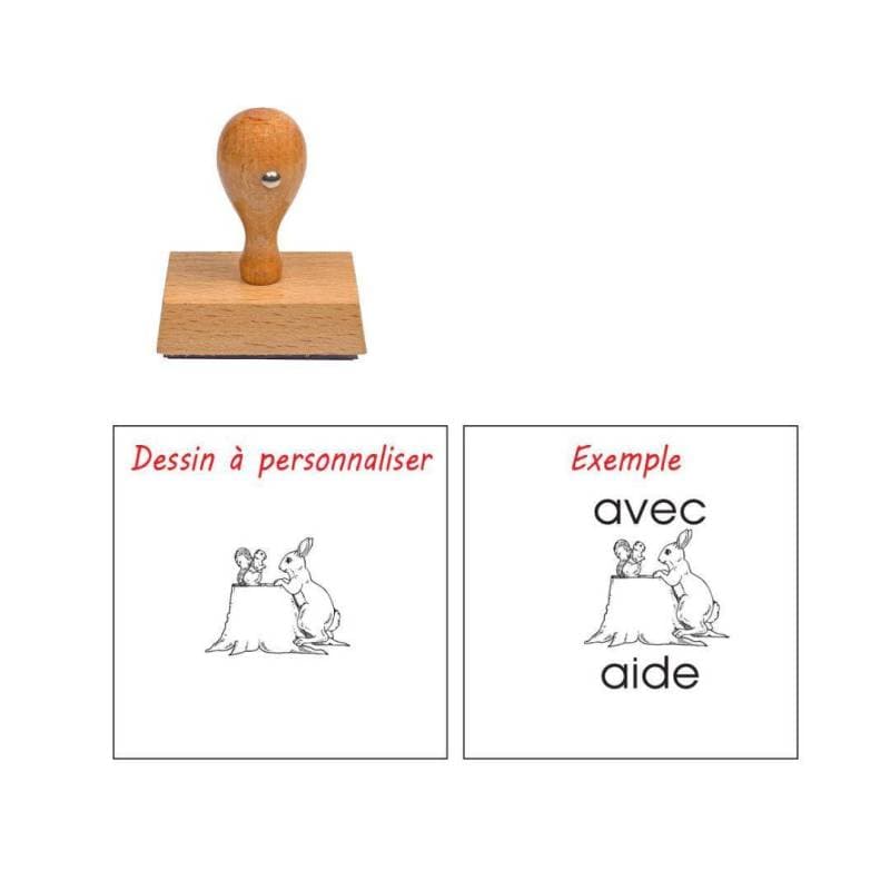 Tampon enseignant lapin à personnaliser n°81 — vue 1