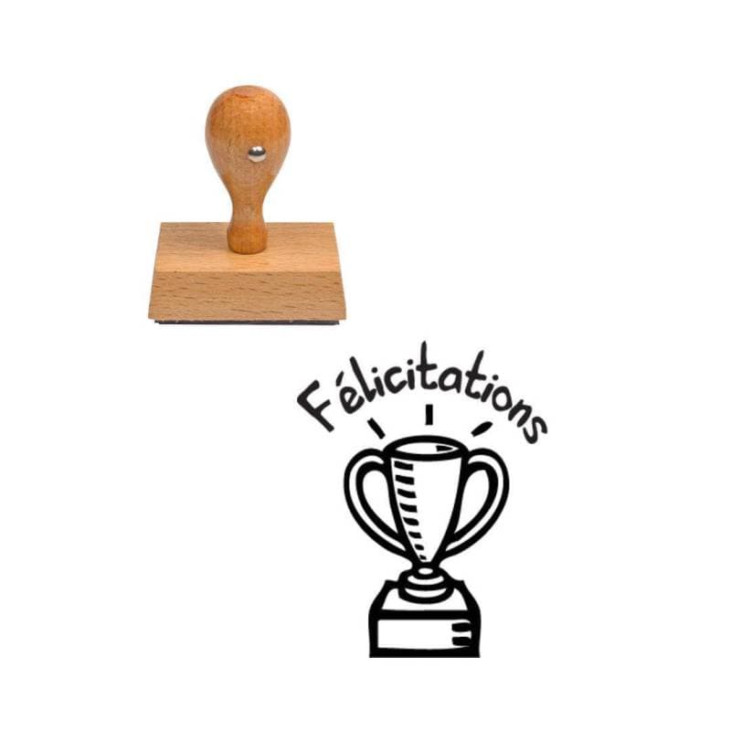 Tampon enseignant Félicitations trophée n°42 — vue 1