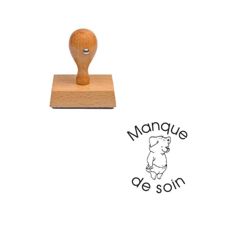 Tampon enseignant manque de soin cochon debout n°80 — vue 1