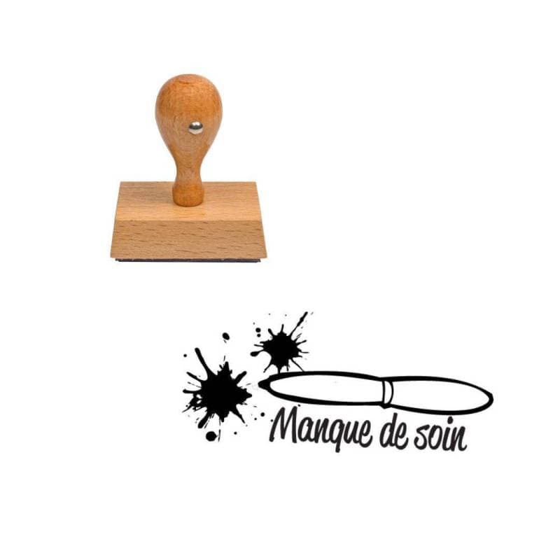 Tampon enseignant manque de soin tâche en bois n°38 — vue 1