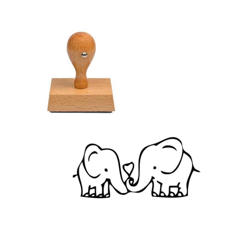 Tampon peau Deux éléphants — vue 1