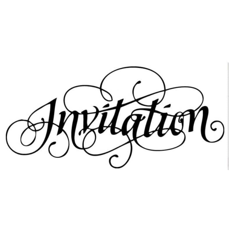 Tampon invitation décoratif n°1 en bois — vue 1