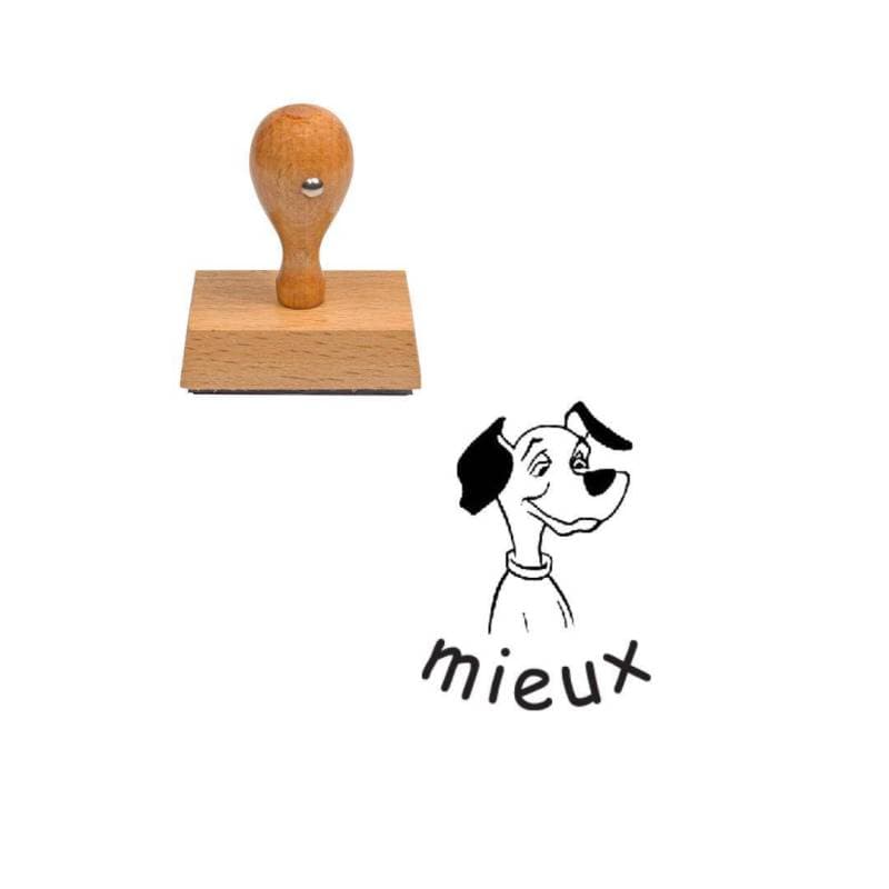 Tampon enseignant mieux dalmatien en bois n°83 — vue 1