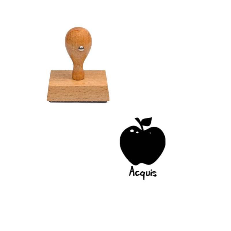 Tampon enseignant acquis pomme en bois n°118 — vue 1