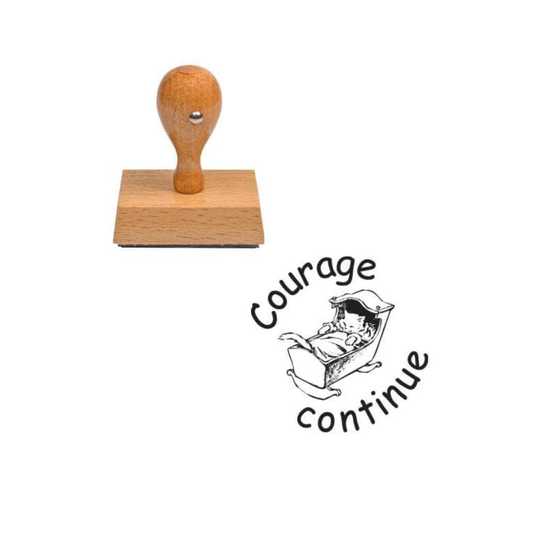 Tampon enseignant courage continue landau en bois n°70 — vue 1