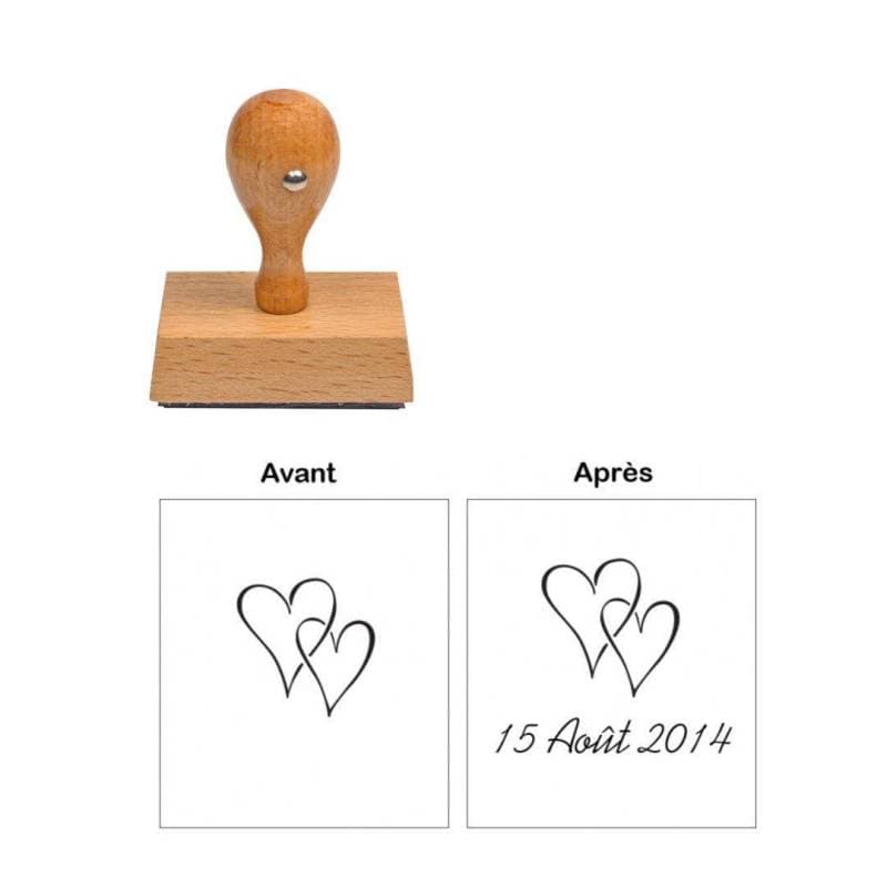 Tampon personnalisé pour mariage Cœur — vue 1