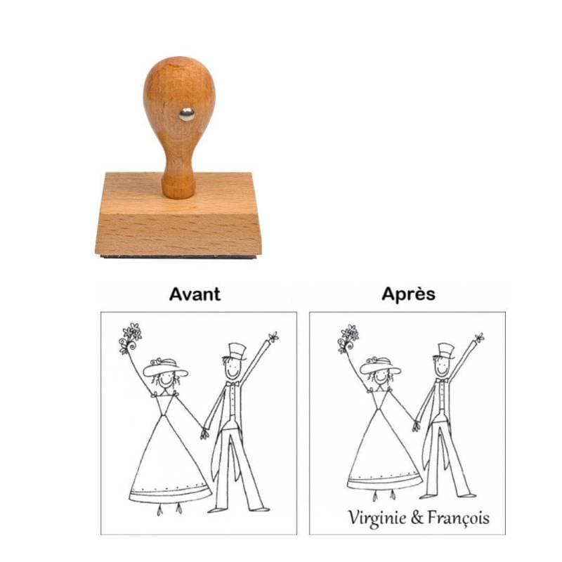 Tampon personnalisé pour mariage Les Fiancés — vue 1