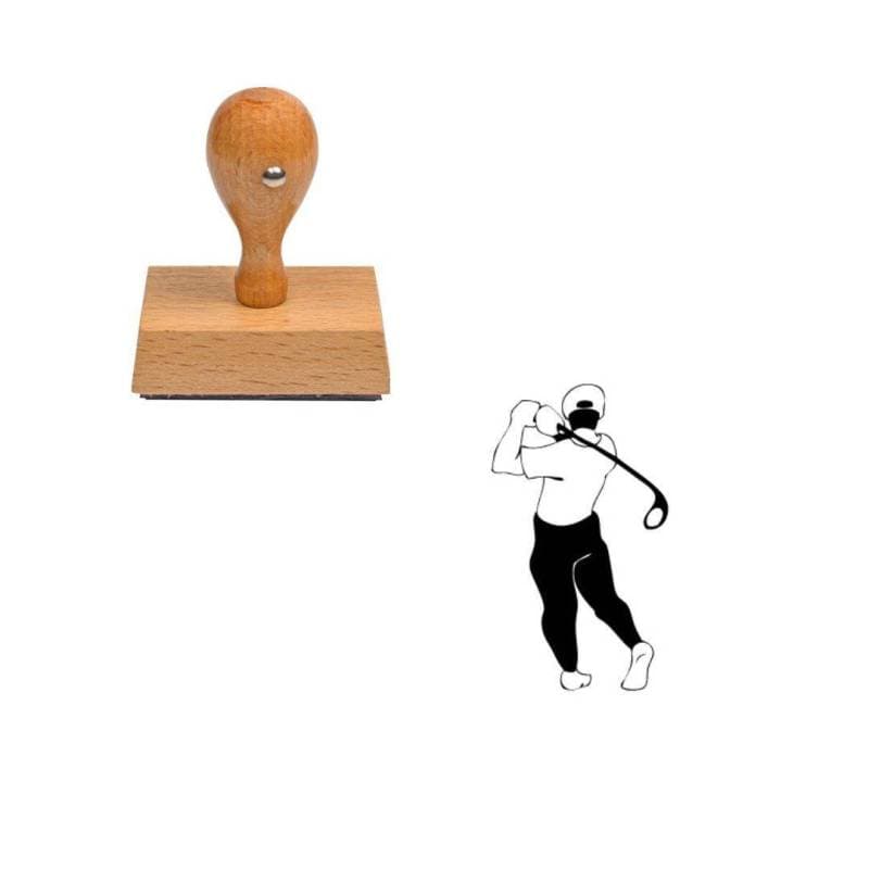 Tampon sport golfeur en bois — vue 1