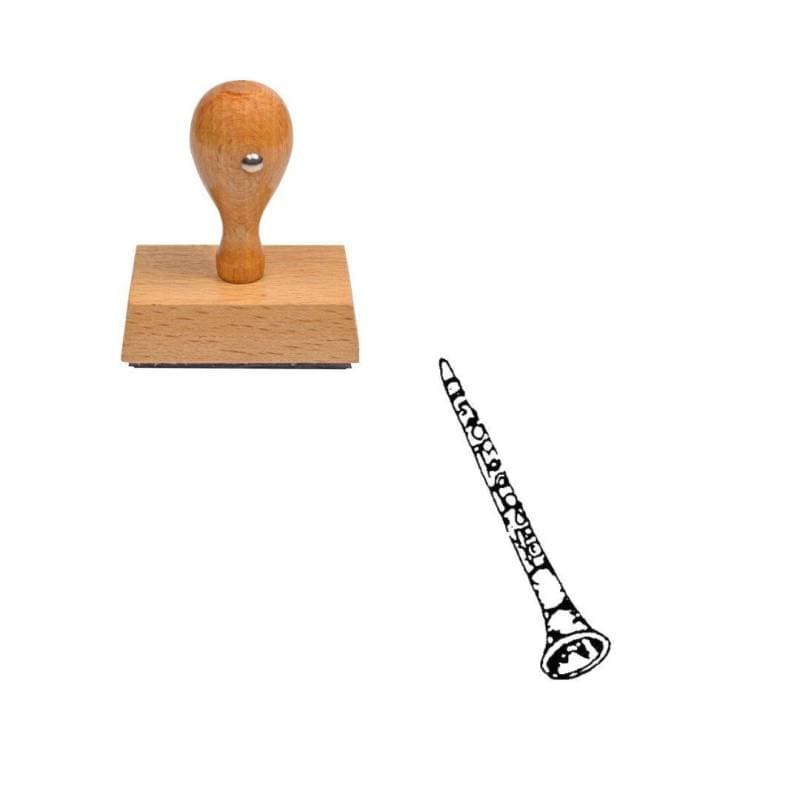 Tampon musique clarinette en bois — vue 1