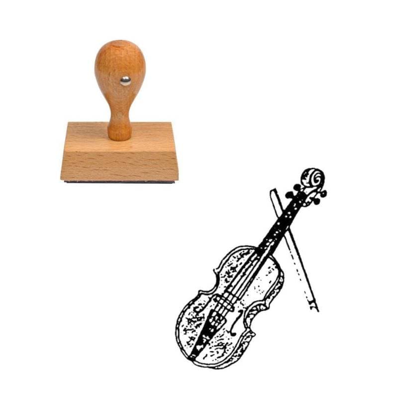 Tampon musique Violon en bois — vue 1