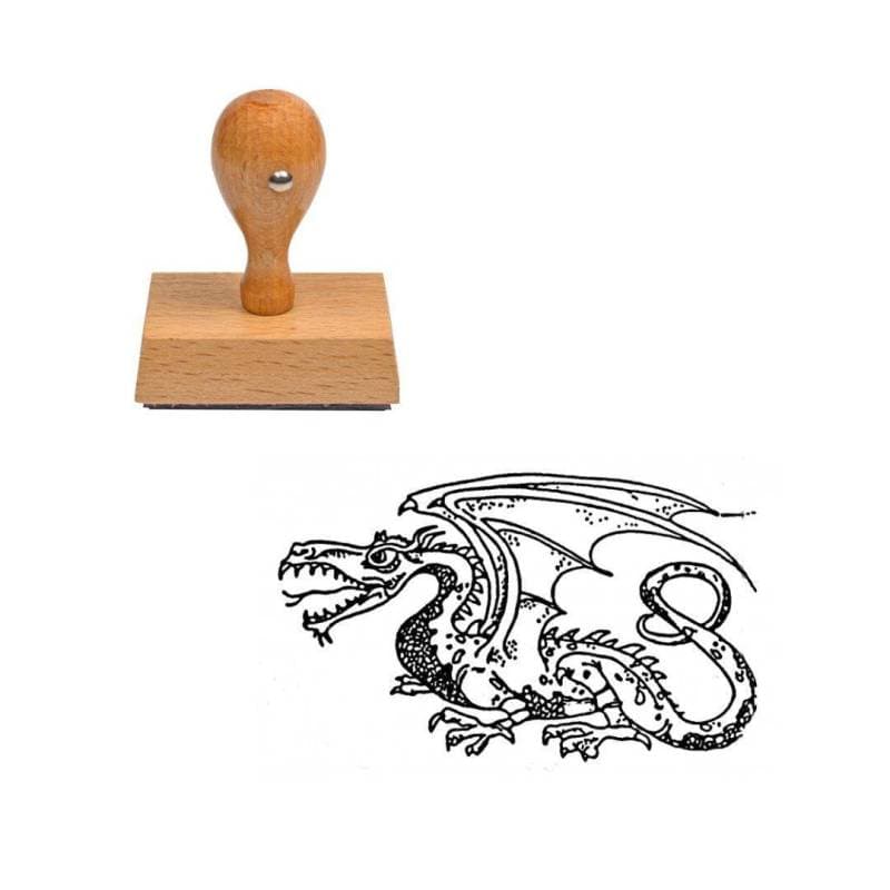 Tampon animaux Dragon Chairvyd en bois — vue 1
