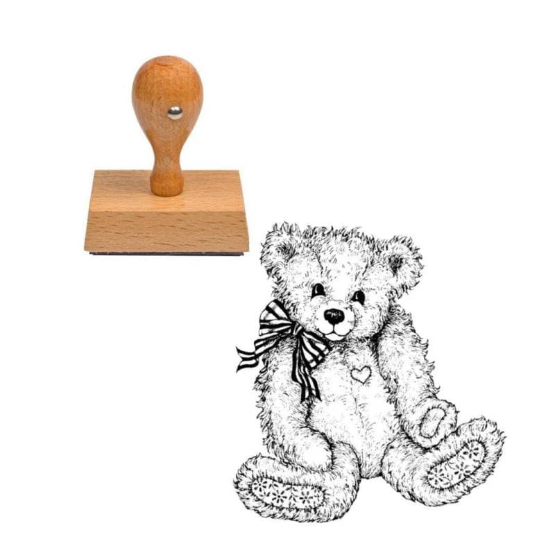 Tampon nounours grande peluche en bois — vue 1
